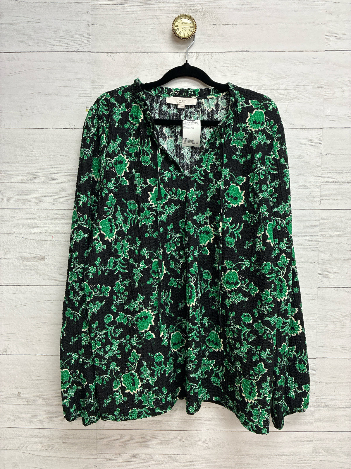 Size L Loft Black/Green Womens Shirt