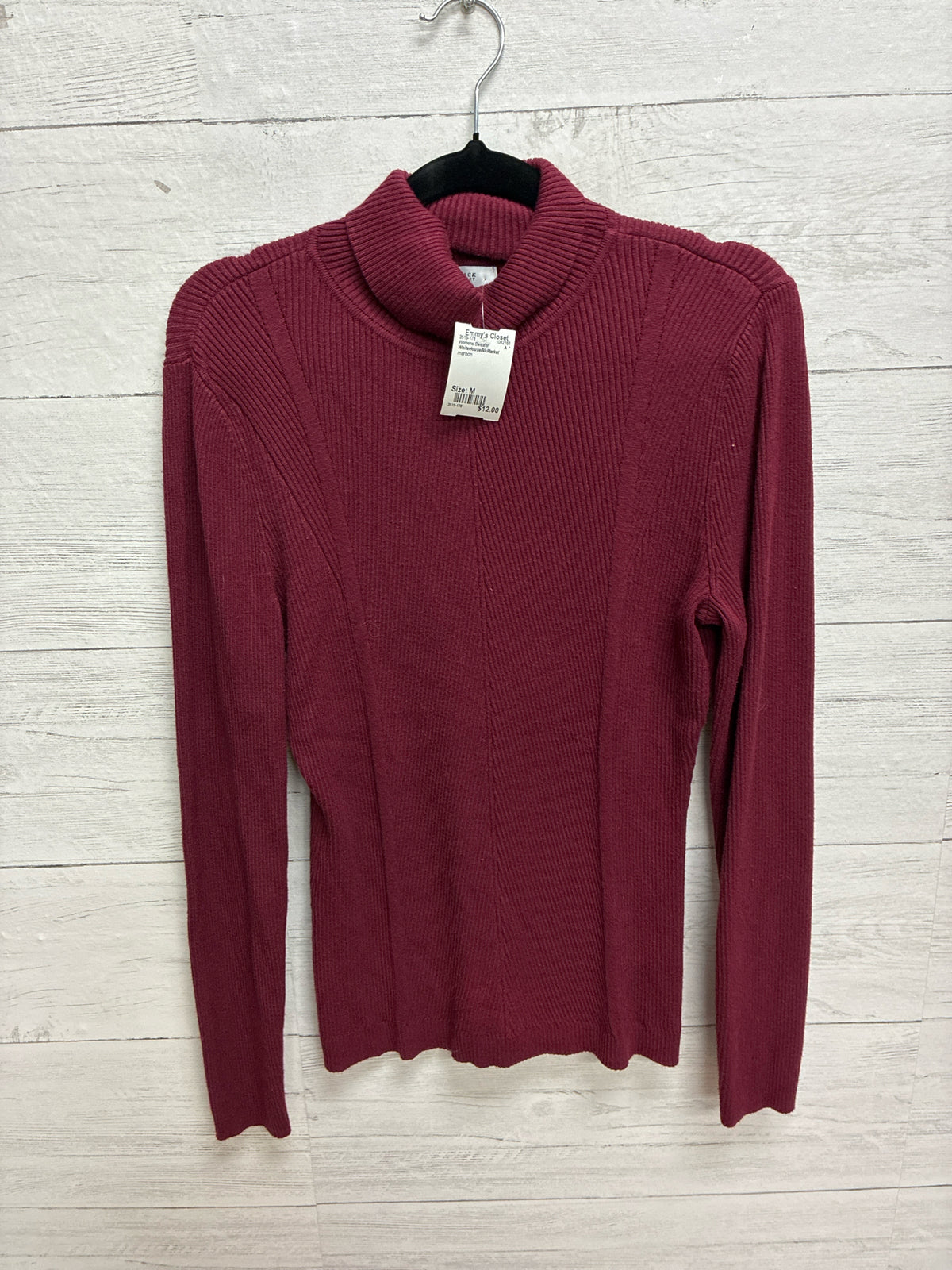 Size M WhiteHouseBlkMarket maroon Womens Sweater