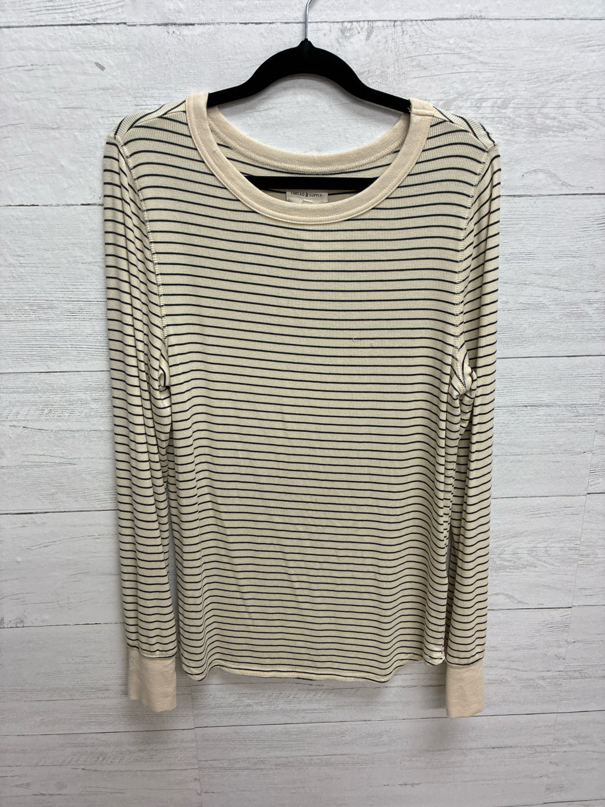 Size L THREAD & SUPPLY Tan Womens Shirt