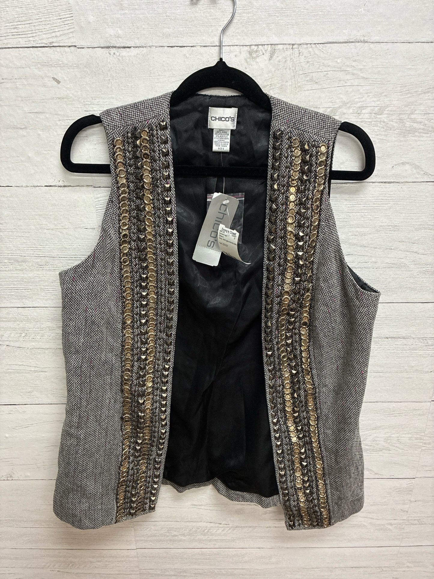 Size 0 Chico's Grey Womens Vest