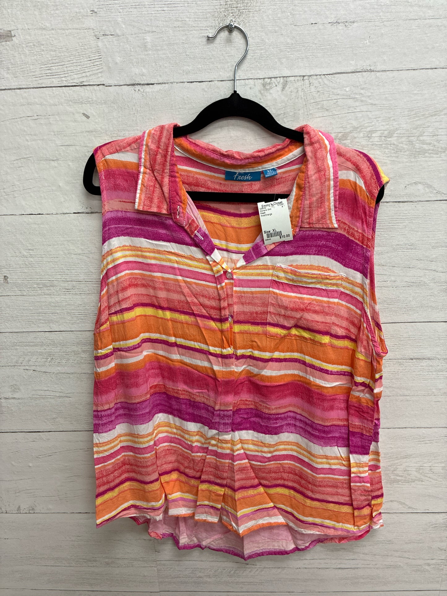 Size XL Fresh Pink/Orange Womens Shirt
