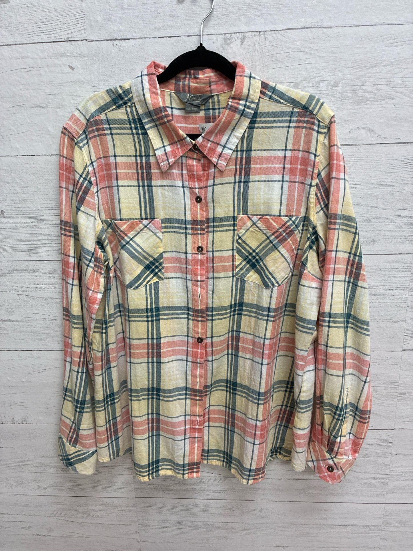 Size L Natural Reflections Plaid Womens Shirt