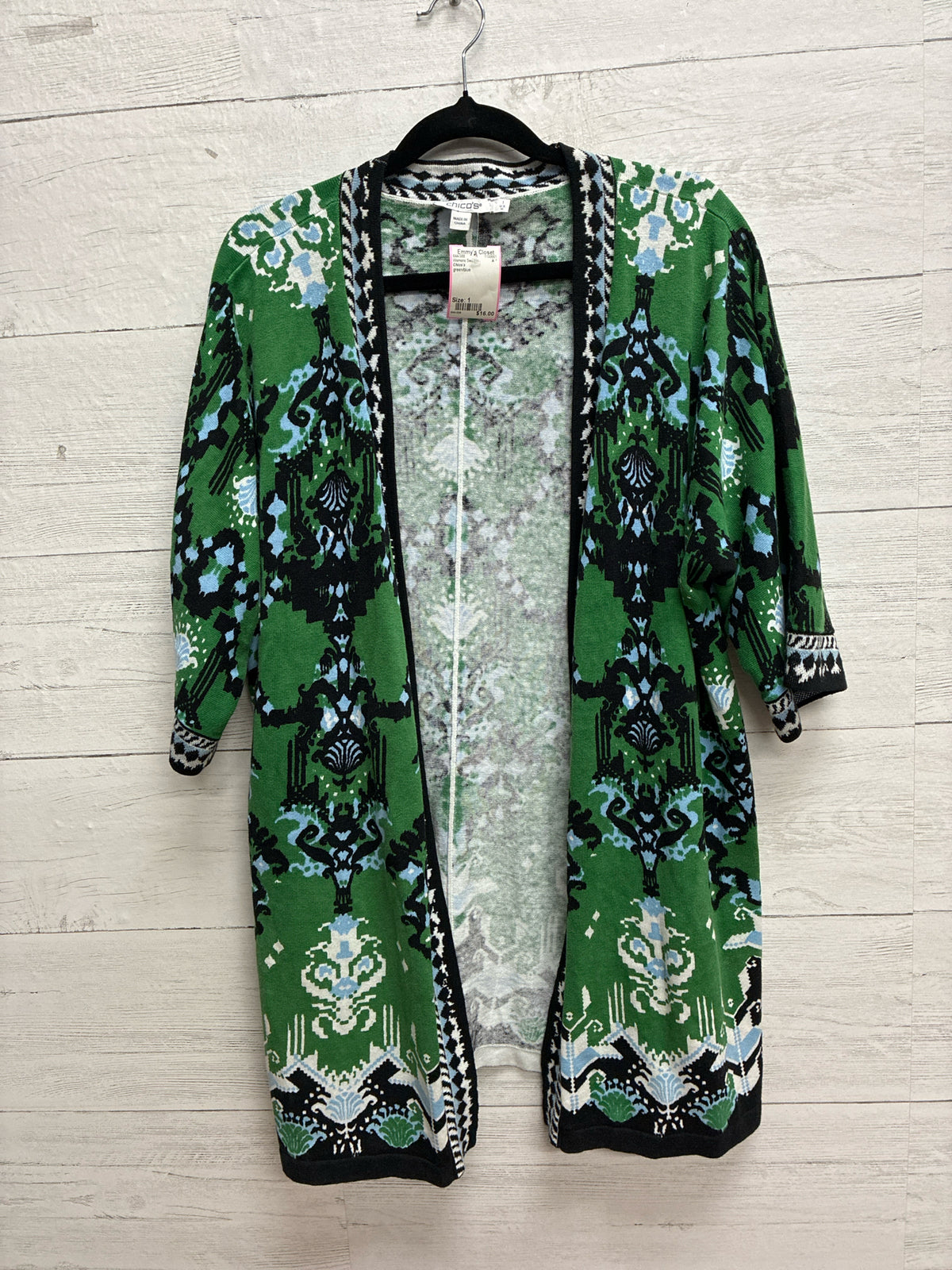 Size 1 Chico's green/blue Womens Sweater