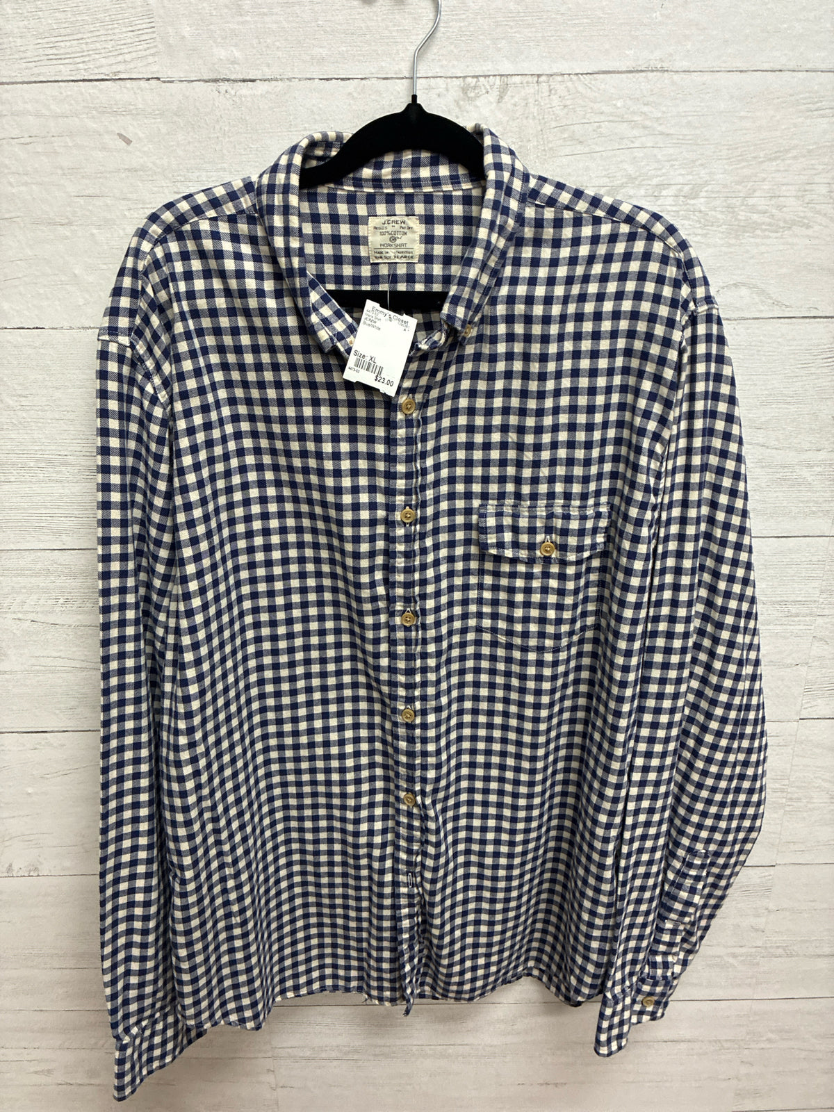 Size XL JCREW Blue/White Mens Shirt