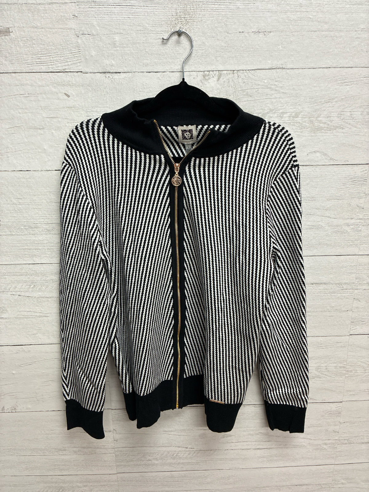 Size M Anne Klein Black/White Womens Sweater