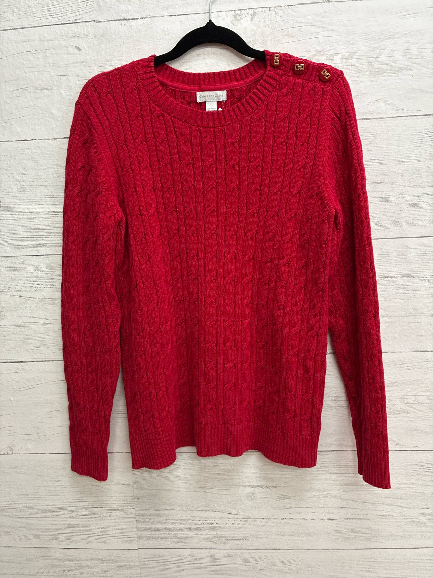 Size M Charter Club Red Womens Sweatshirt