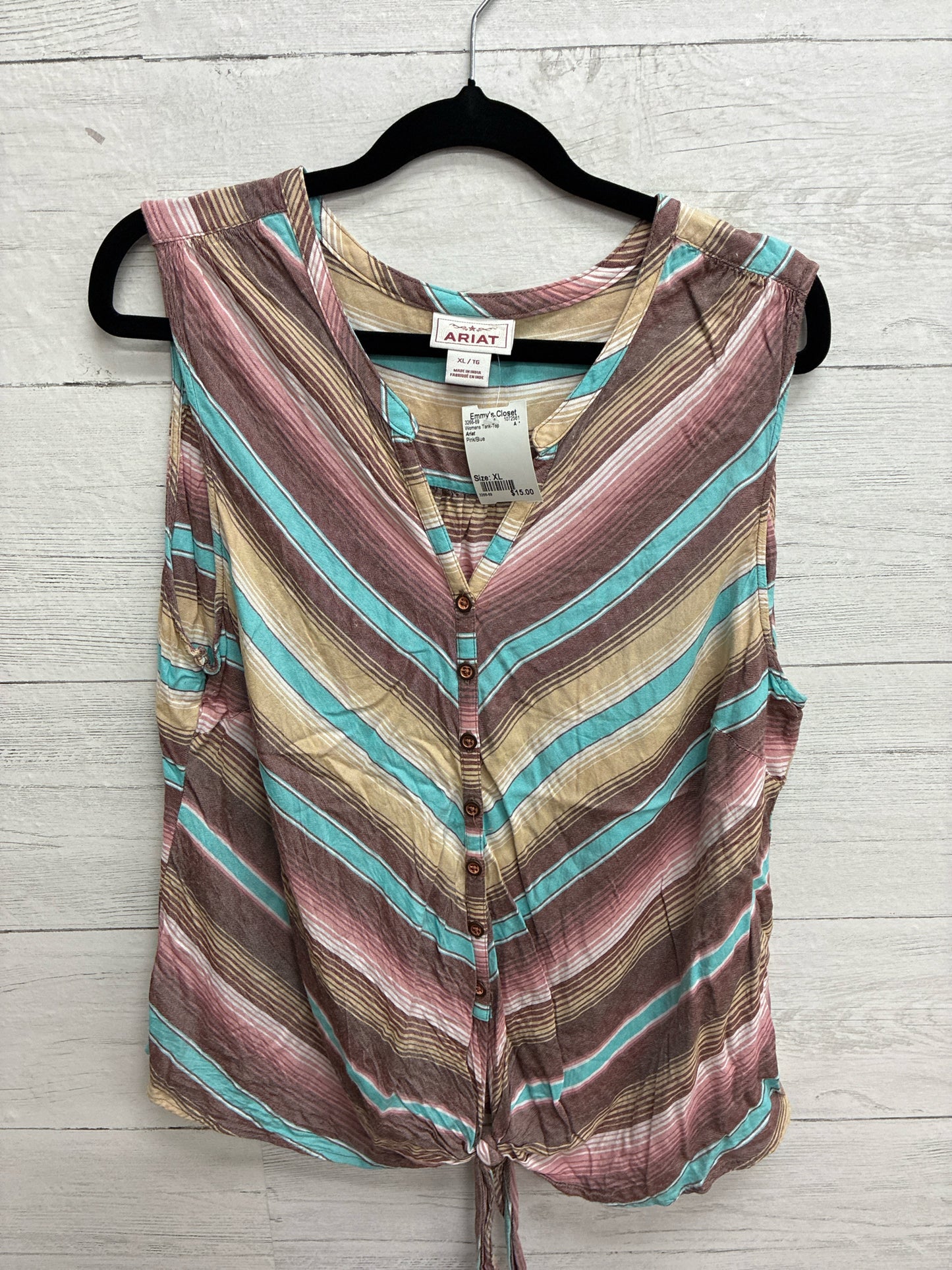 Size XL Ariat Pink/Blue Womens Tank-Top