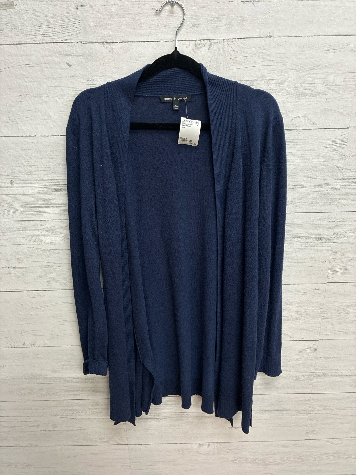 Size L Cable & Guage Navy Womens Cardigan