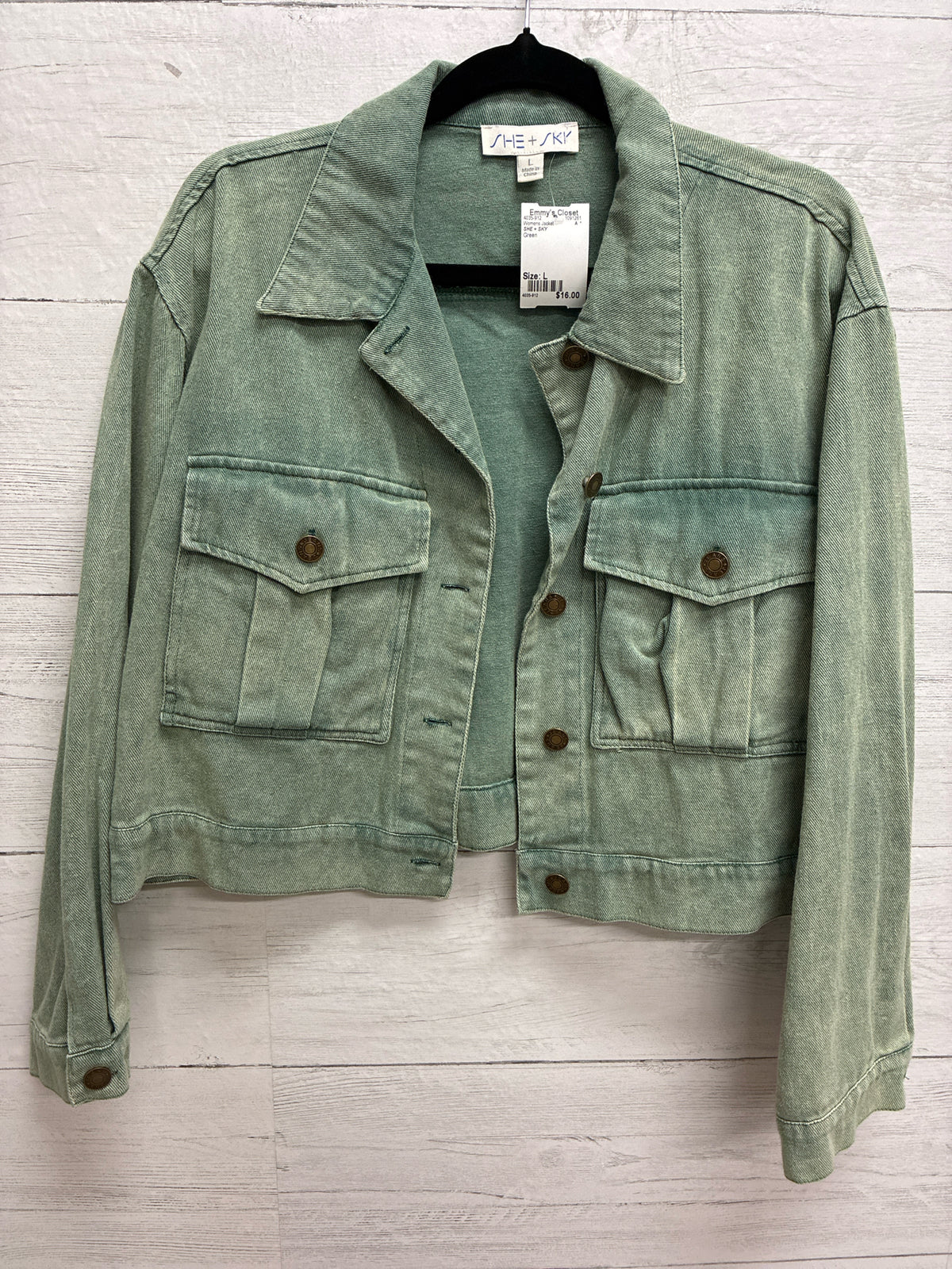 Size L SHE + SKY Green Womens Jacket
