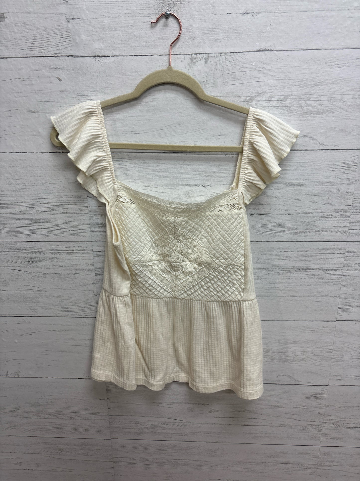 Size L LUCKY BRAND Cream Womens Tank-Top