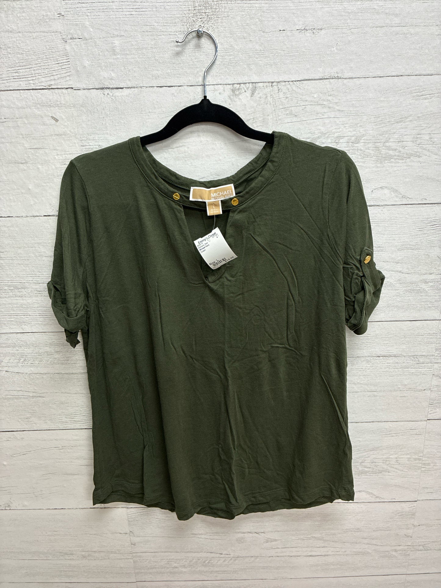 Size L Michael Kors Green Womens Shirt