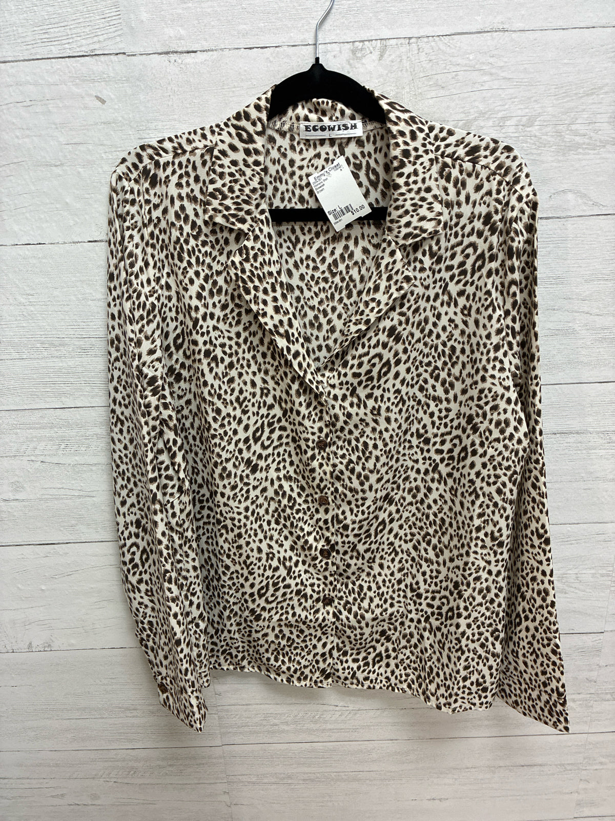 Size L Ecowish Brown Womens Shirt