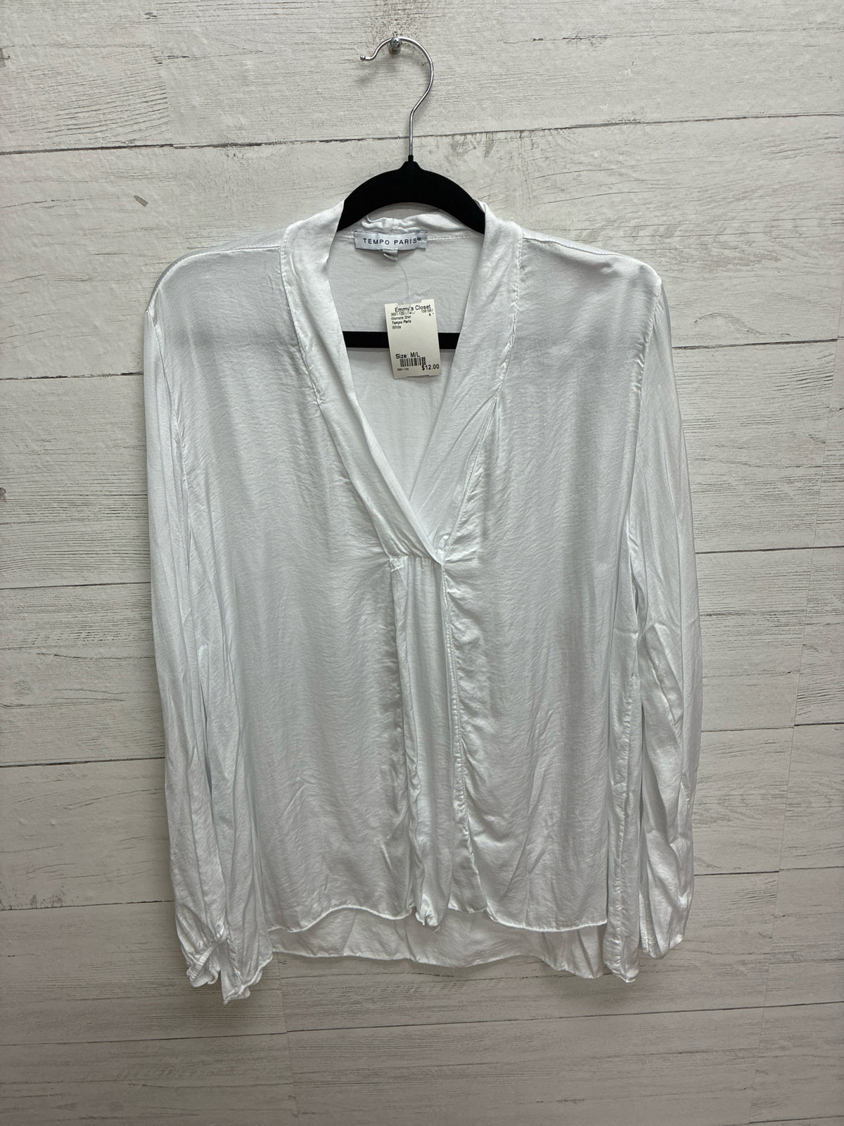 Size M/L Tempo Paris White Womens Shirt