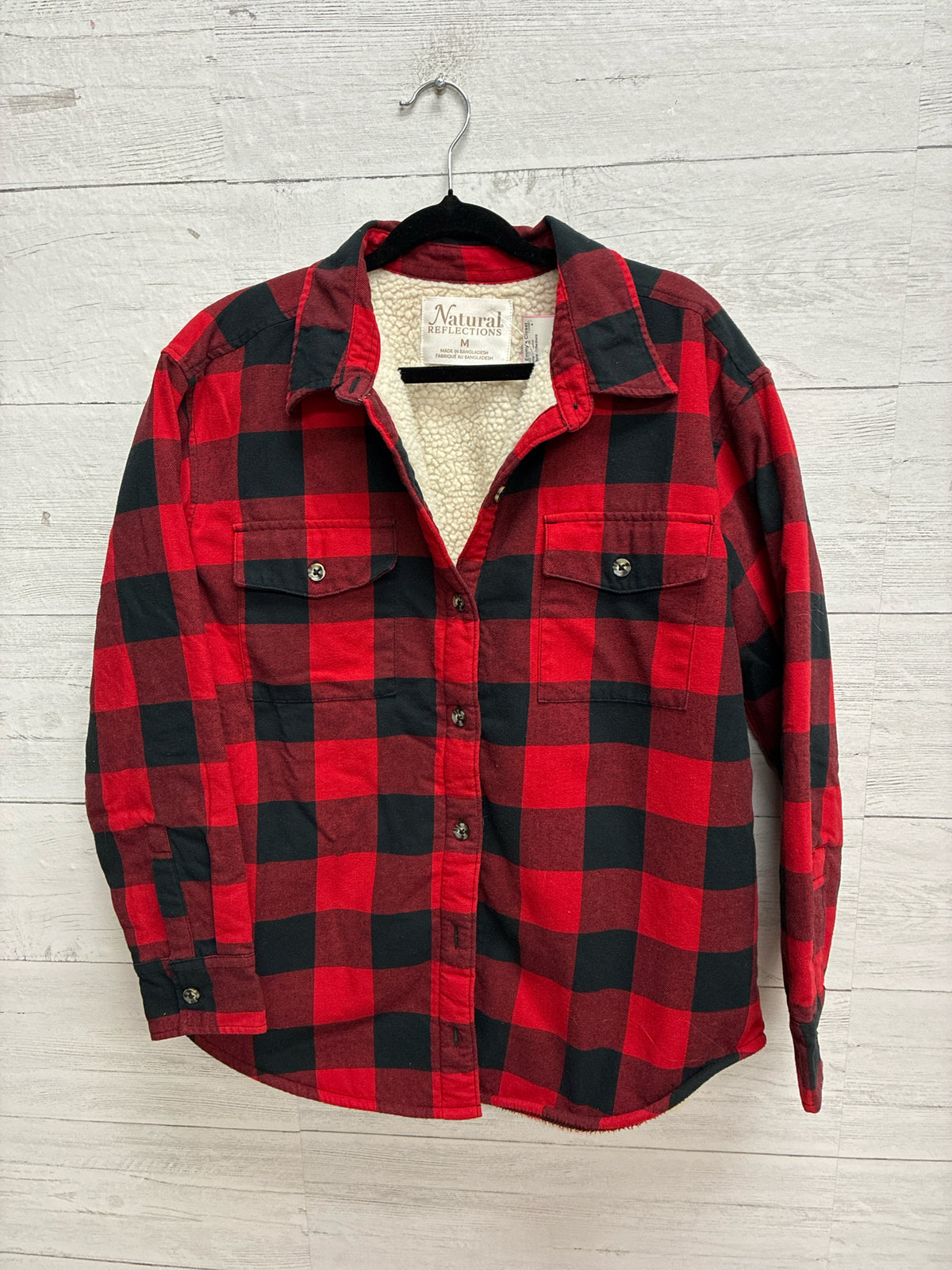 Size M Natural Reflections Plaid Womens Shacket