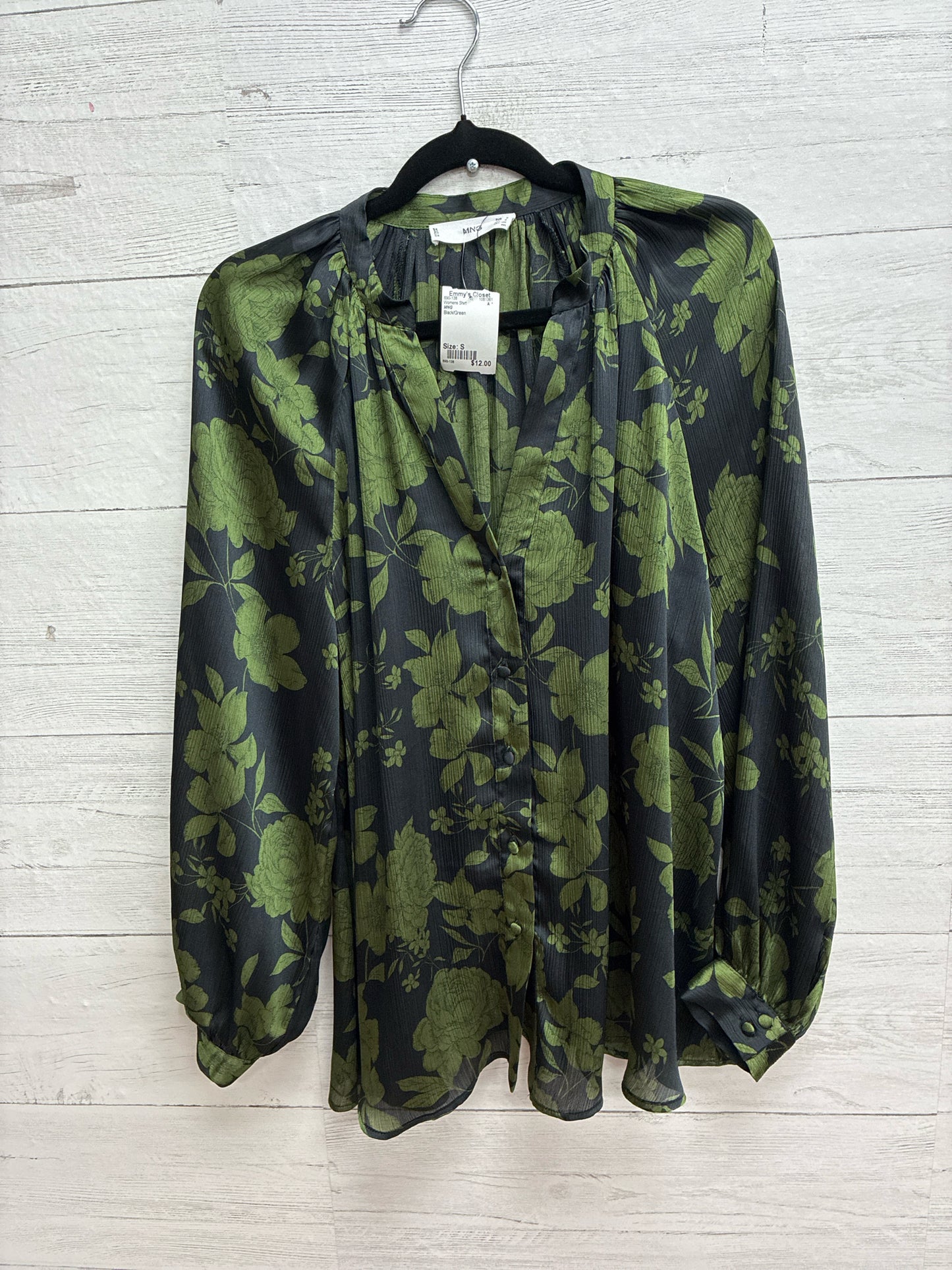 Size S MNG Black/Green Womens Shirt