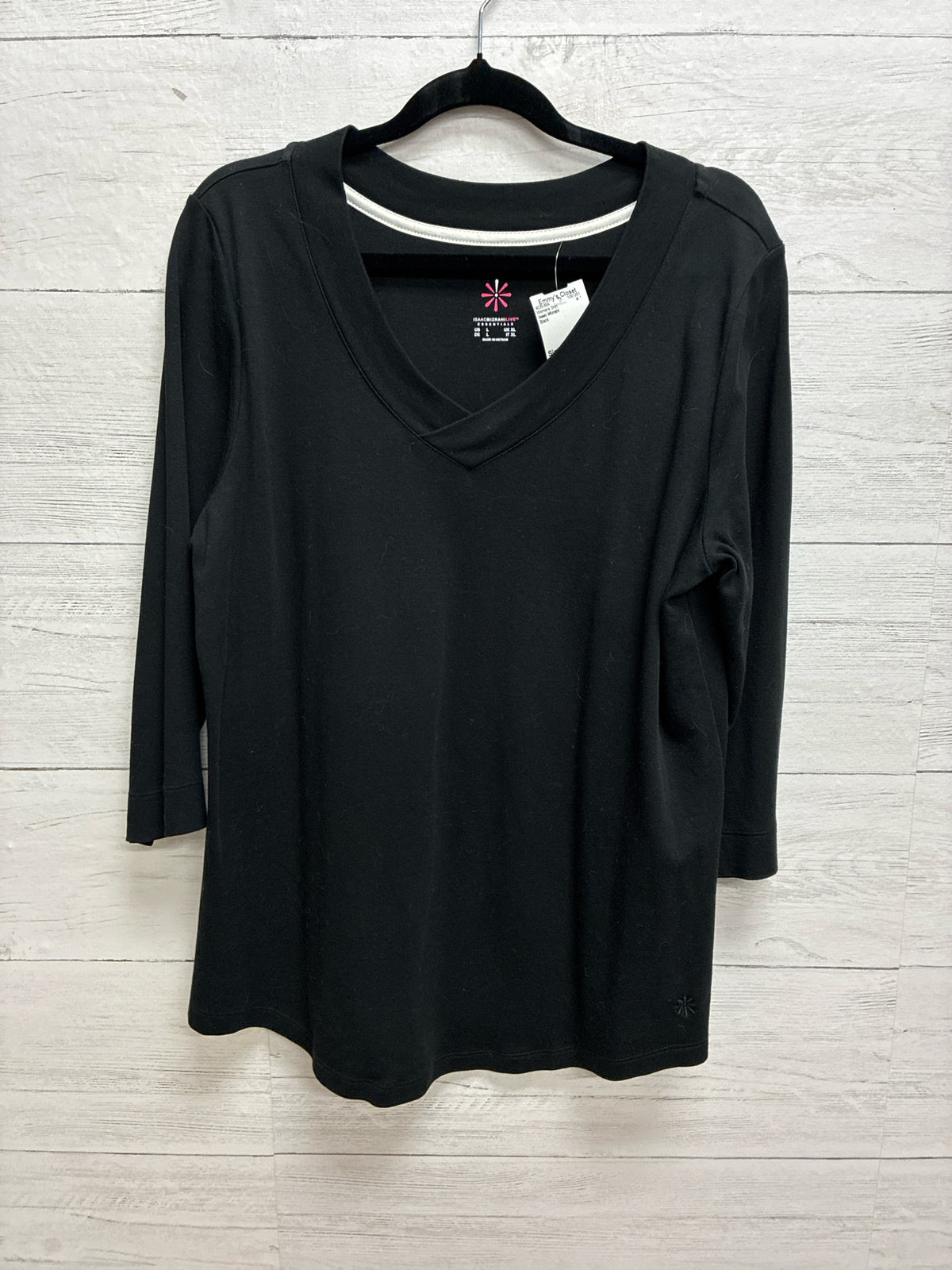 Size L Isaac Mizrahi Black Womens Shirt