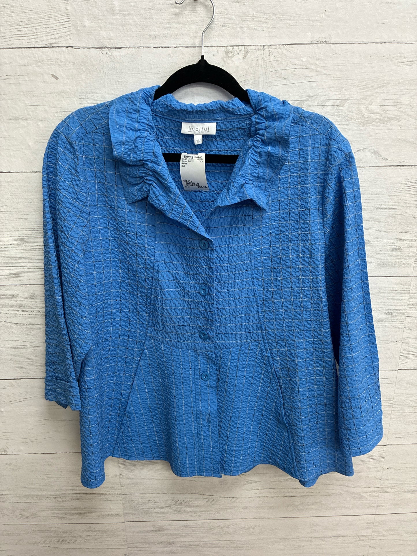 Size L Habitat Blue Womens Shirt