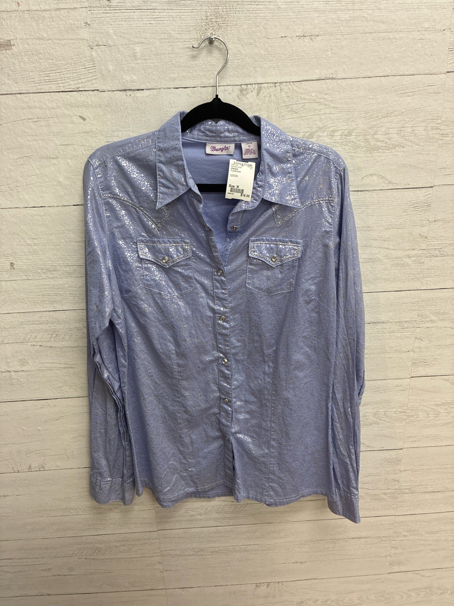 Size M Wrangler Purple/Silver Womens Shirt