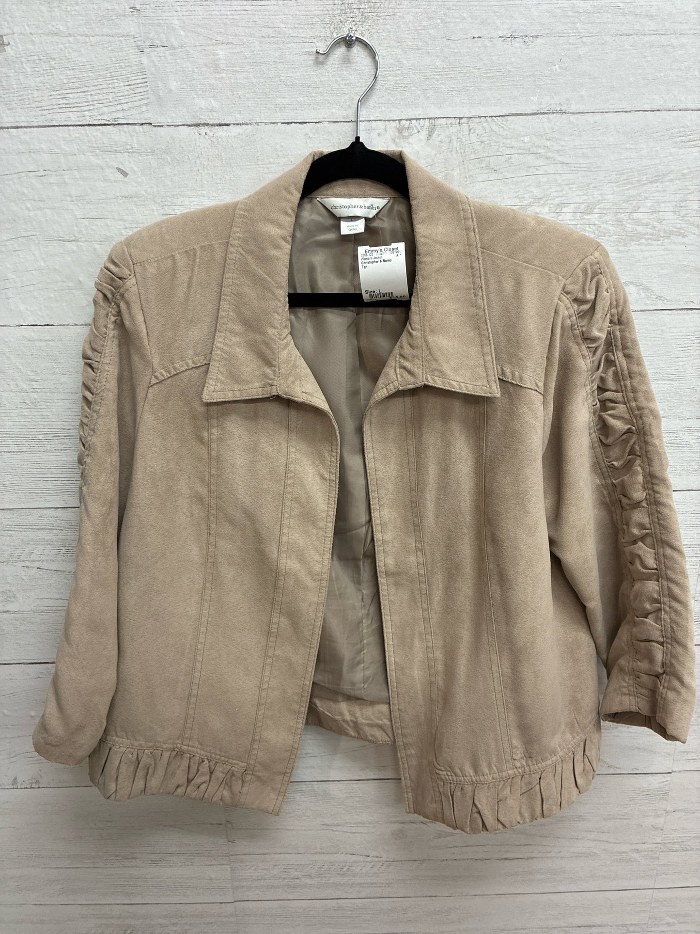 Size L Christopher & Banks Tan Womens Jacket