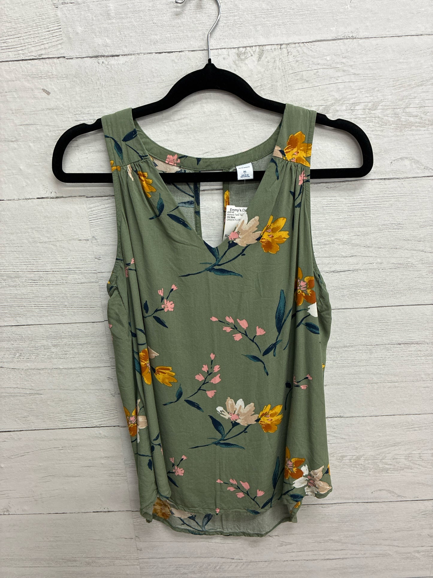 Size XS Old Navy GREEN FLORAL Womens Tank-Top