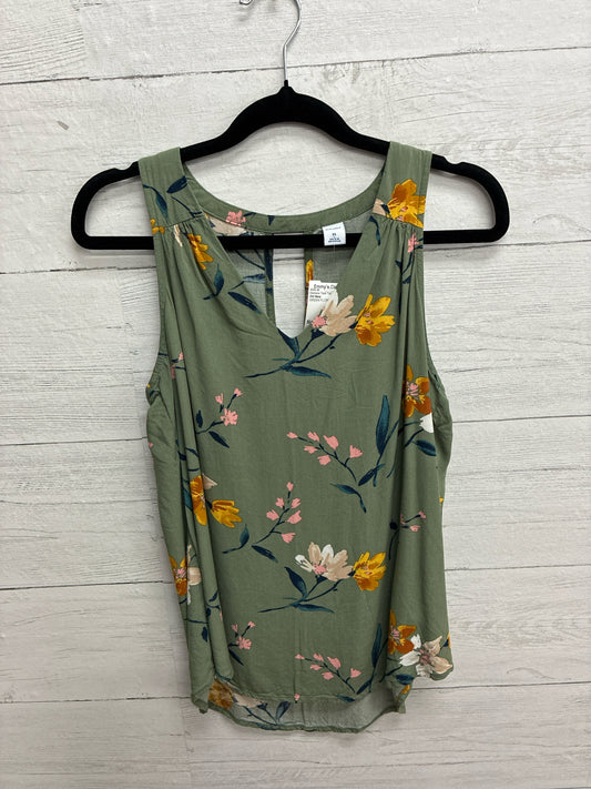 Size XS Old Navy GREEN FLORAL Womens Tank-Top