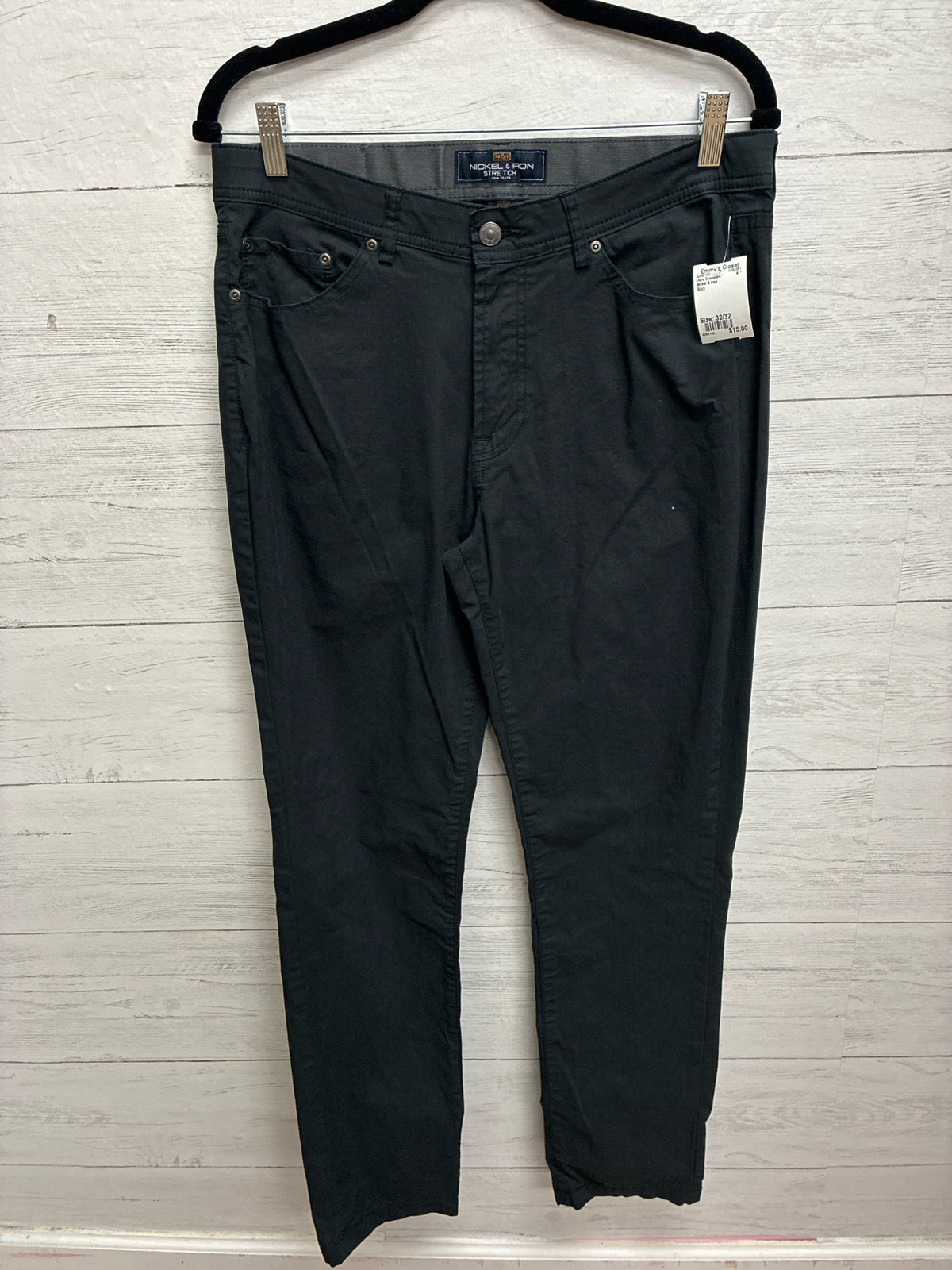 Size 32/32 Nickel & Iron Black Mens Dresspant