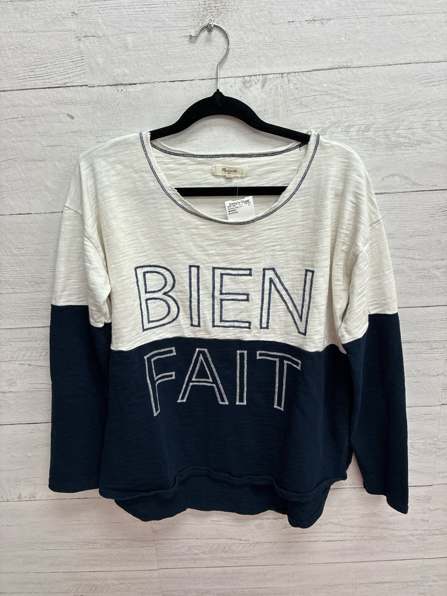 Size S MadeWell Blue/White Womens Shirt
