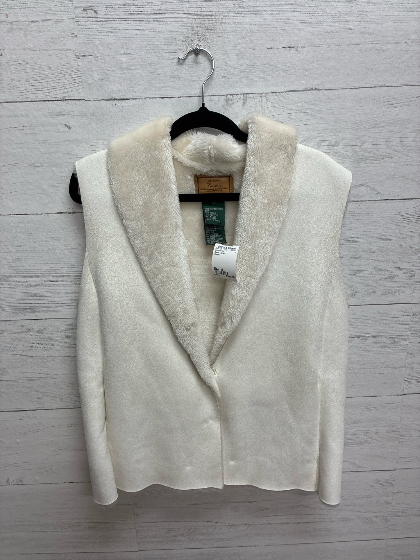 Size M Ralph Lauren Cream Womens Vest