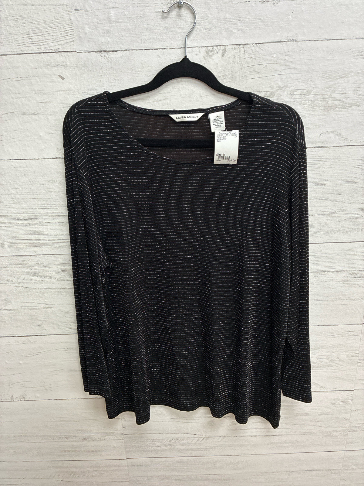 Size M Laura Ashley Black Womens Shirt