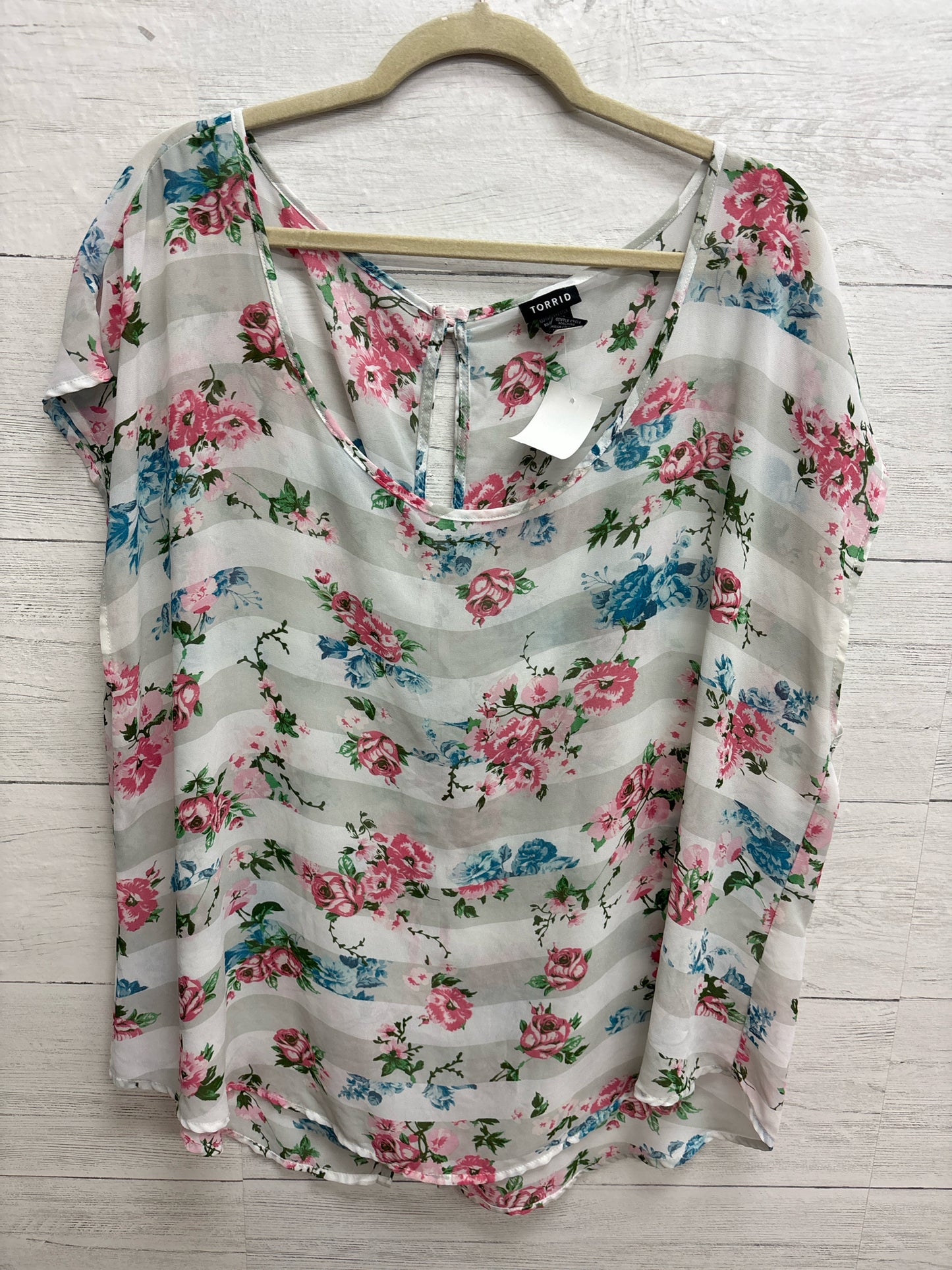 Size 2X Torrid Grey/Pink Womens Shirt
