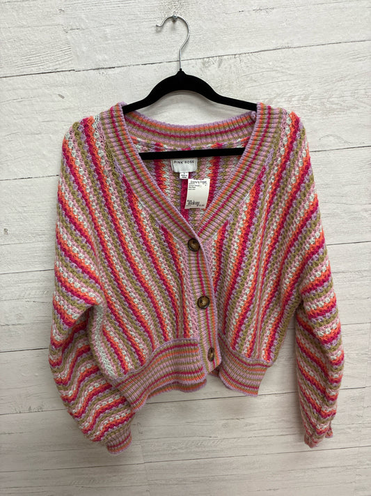 Size L Pink Rose Multi color Womens Sweater