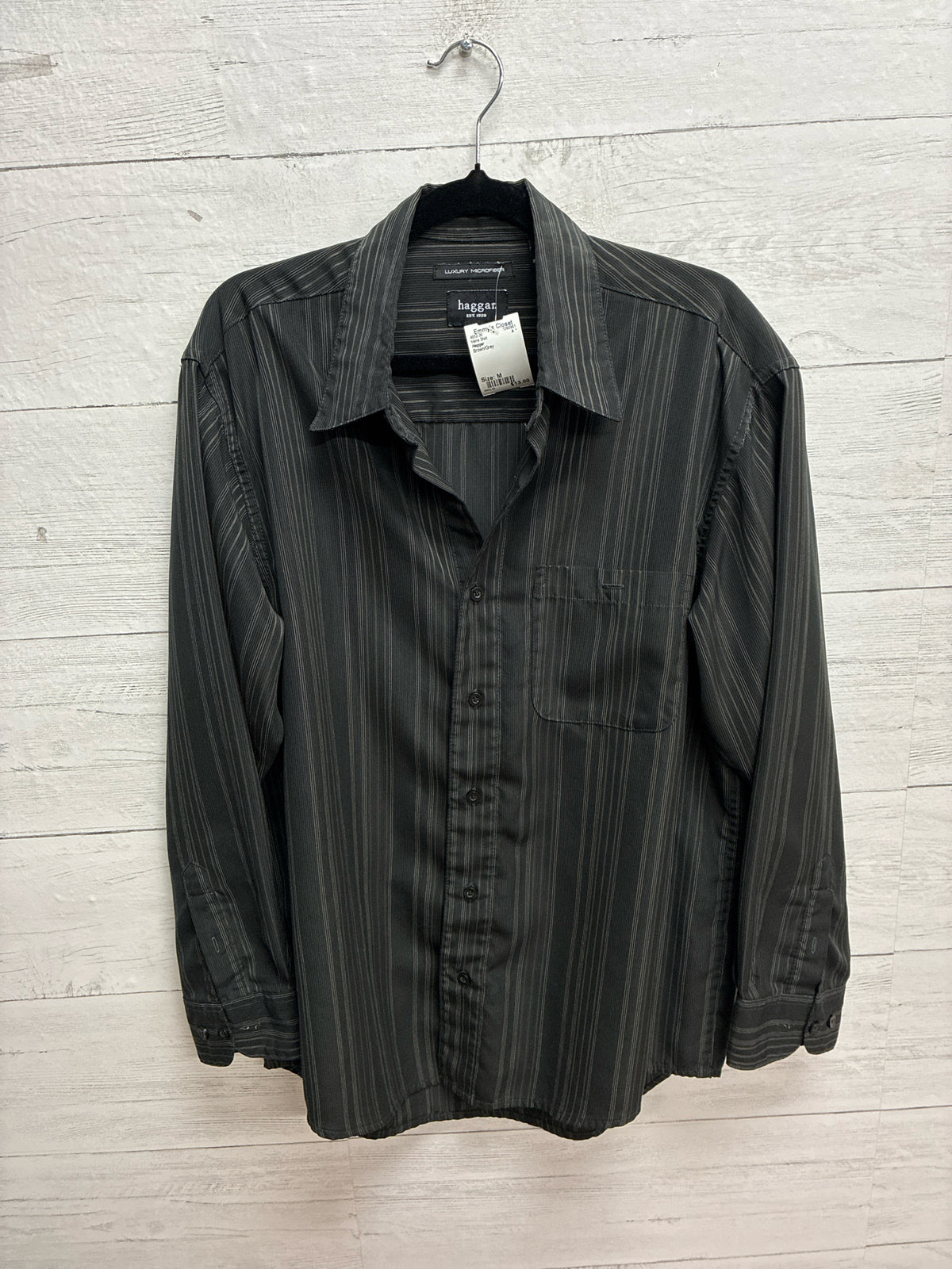 Size M Haggar Brown/Grey Mens Shirt