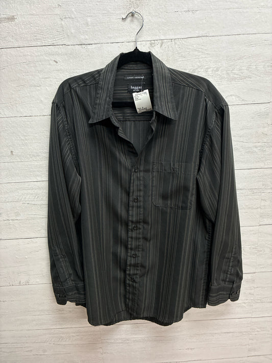 Size M Haggar Brown/Grey Mens Shirt