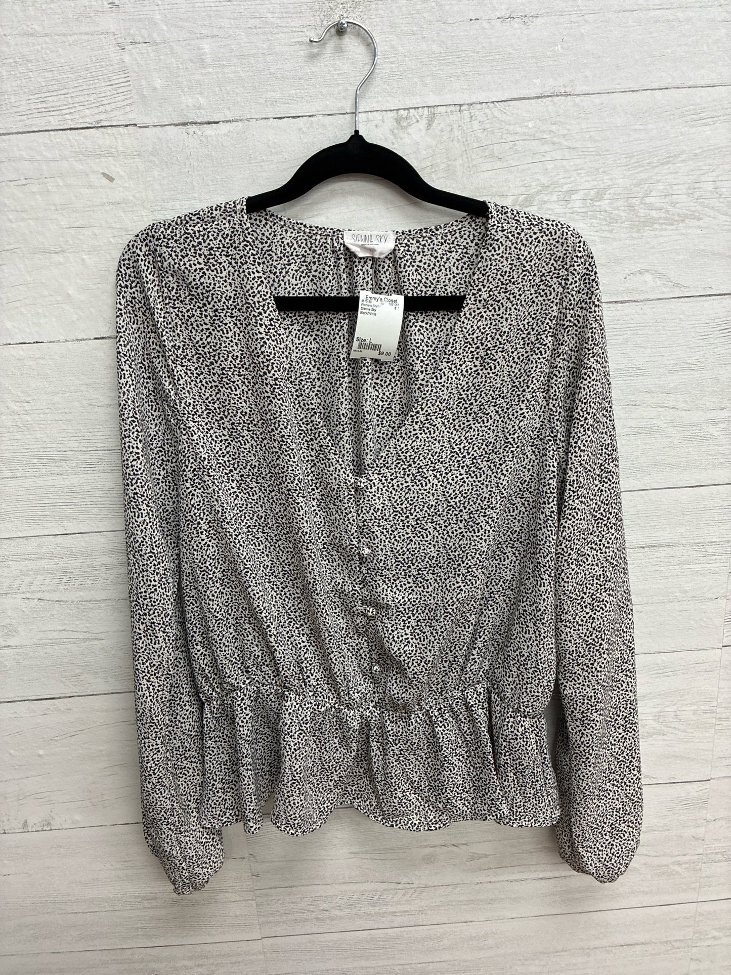 Size L Sienna Sky Black/White Womens Shirt