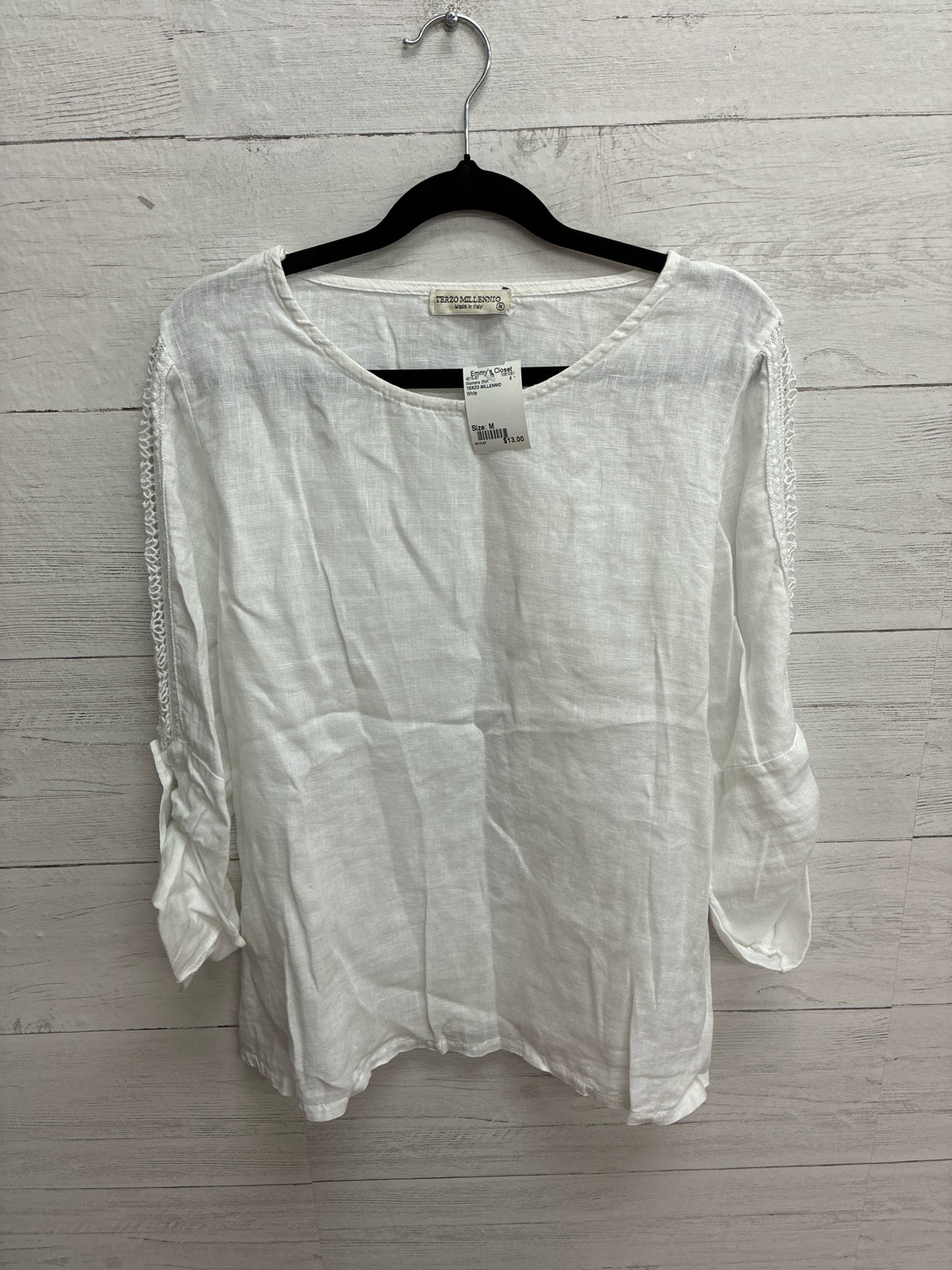 Size M TERZO MILLENNIO White Womens Shirt