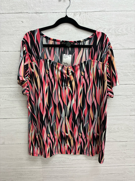 Size 2X Suzie in the City Pink/Black Womens Shirt