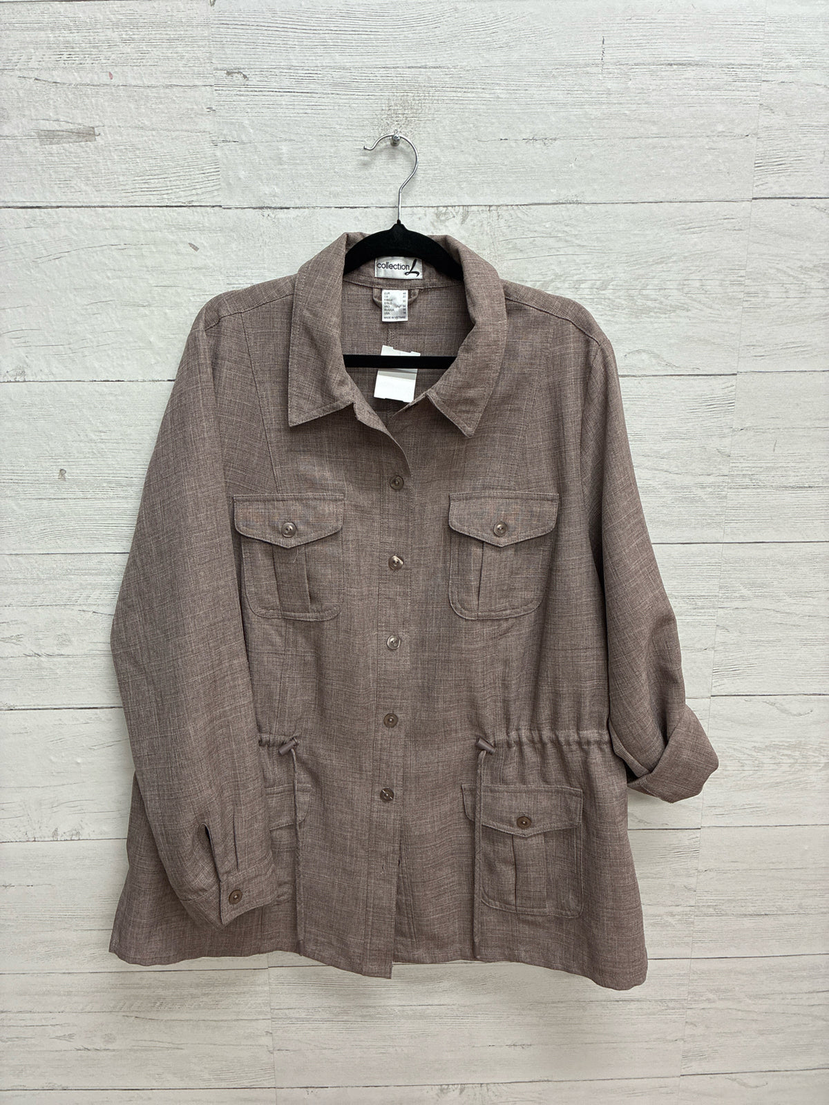Size 16 Collection L Brown Womens Shacket