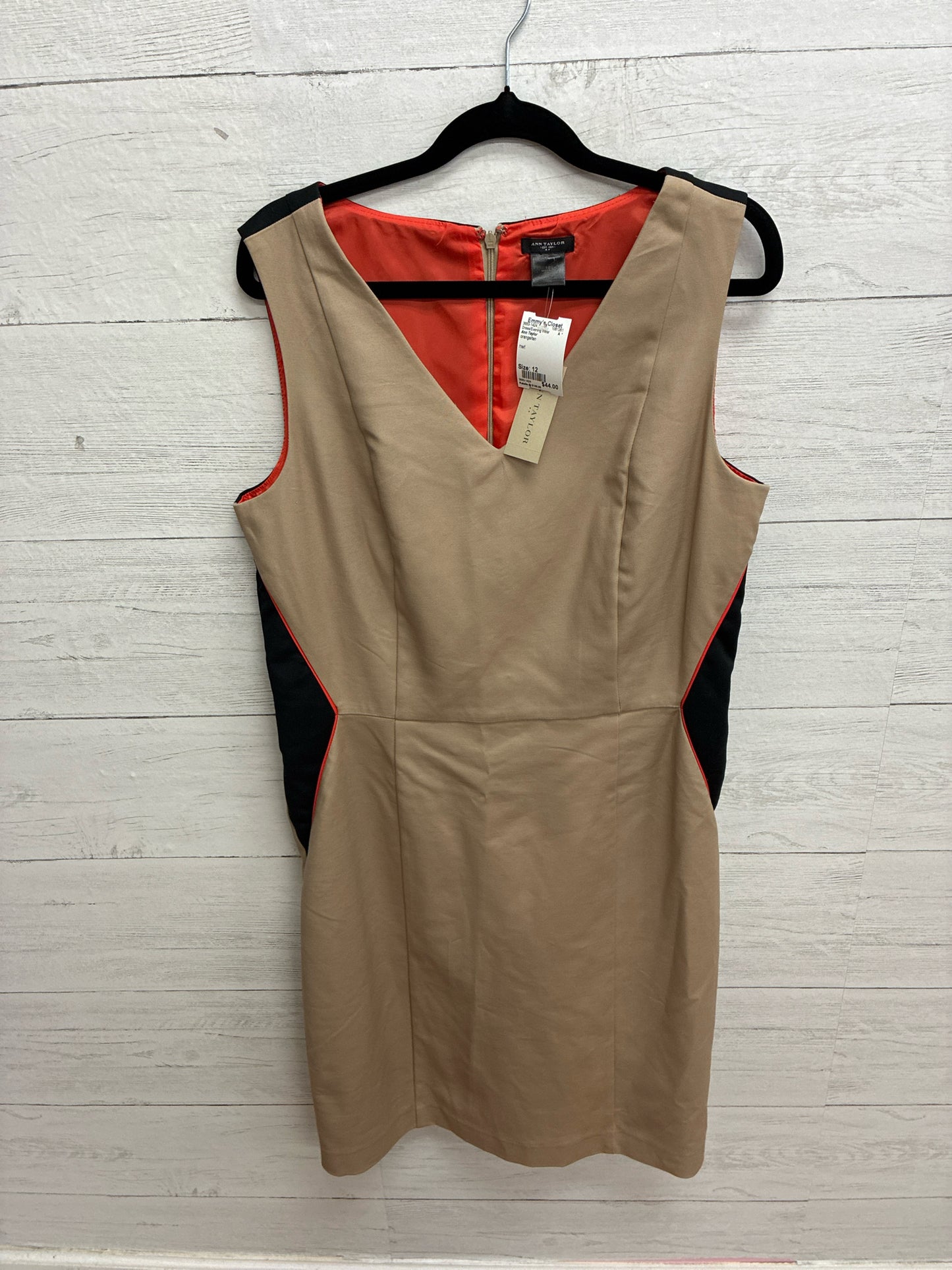 Size 12 Ann Taylor orange/tan Dress/Evening Wear