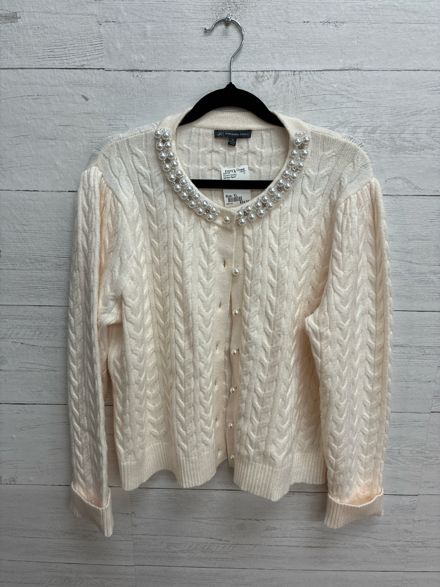 Size XL Adriana Papell Cream Womens Sweater