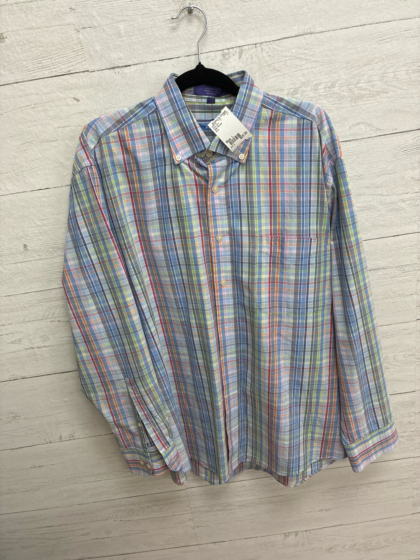 Size L Alan Flusser Blue Mens Shirt