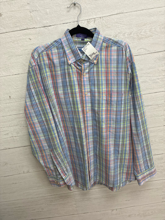 Size L Alan Flusser Blue Mens Shirt