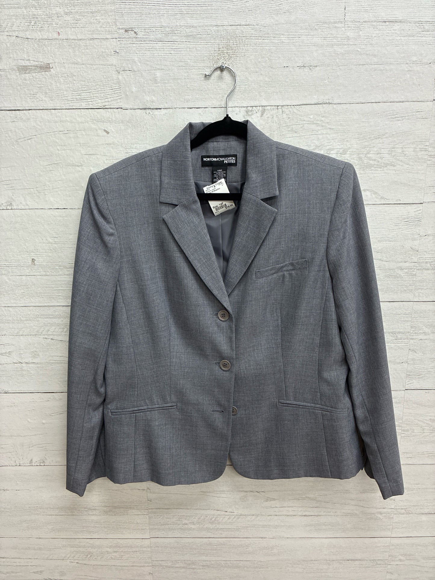 Size 14P Norton McNaughton Gray Womens Jacket