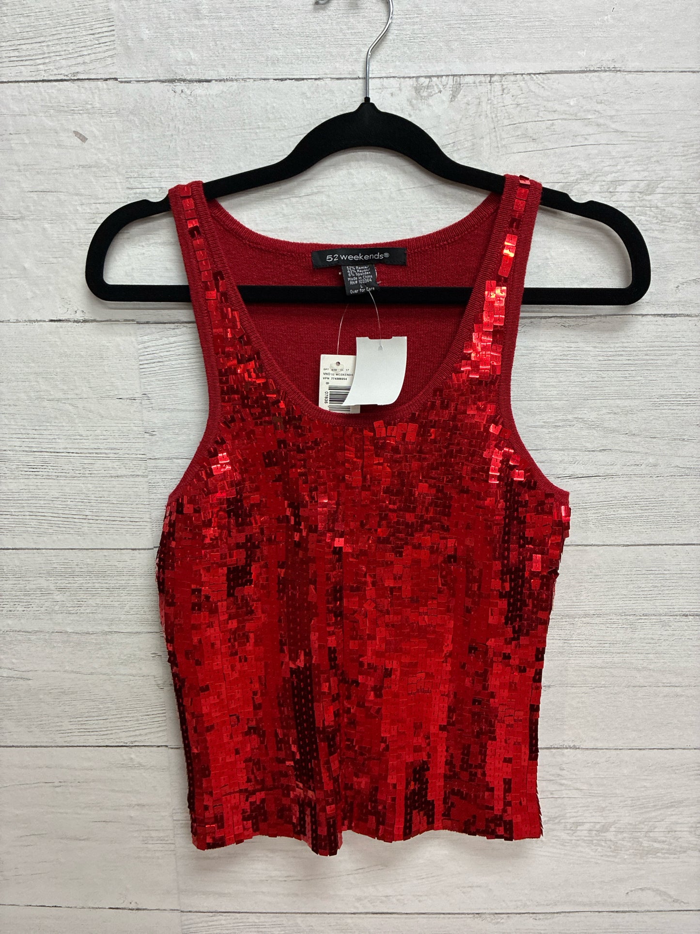 Size L 52 weekends Red Womens Tank-Top