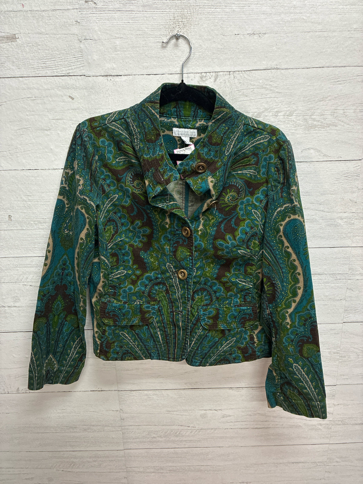 Size SP Charter Club Green Womens Jacket