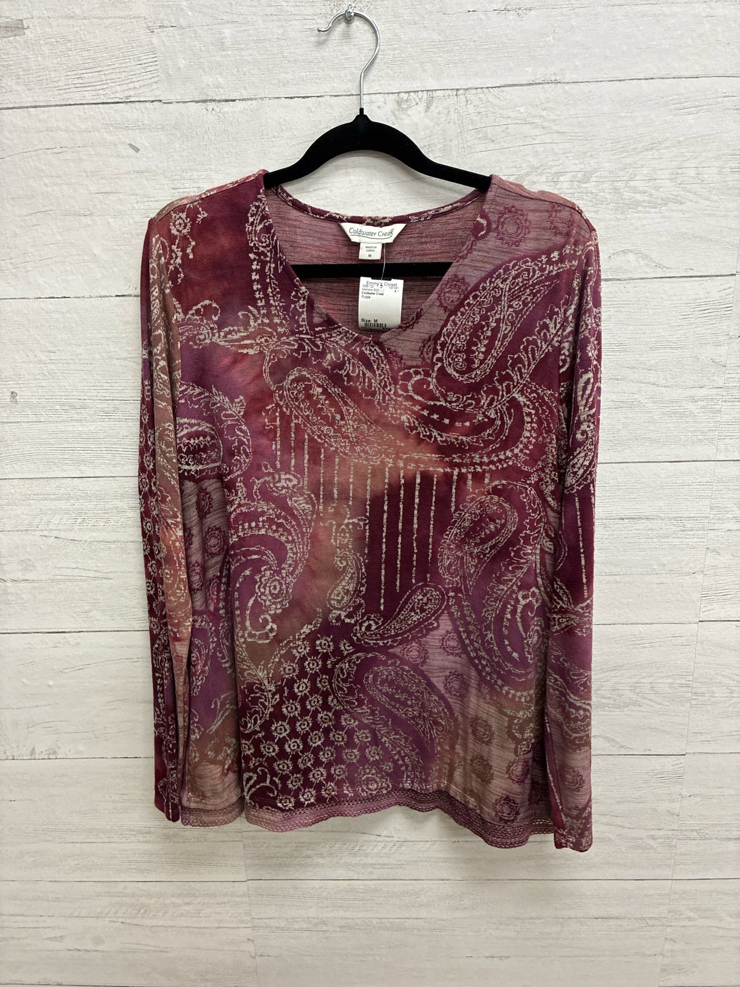 Size M Coldwater Creek Purple Womens Shirt