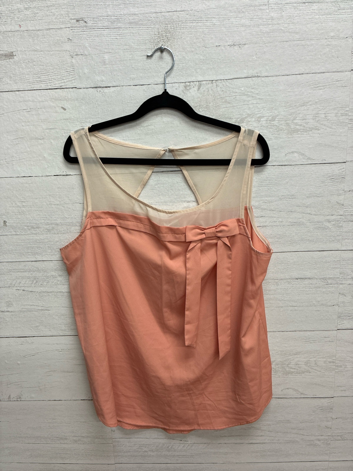 Size L Lauren Conrad Peach/white Womens Tank-Top