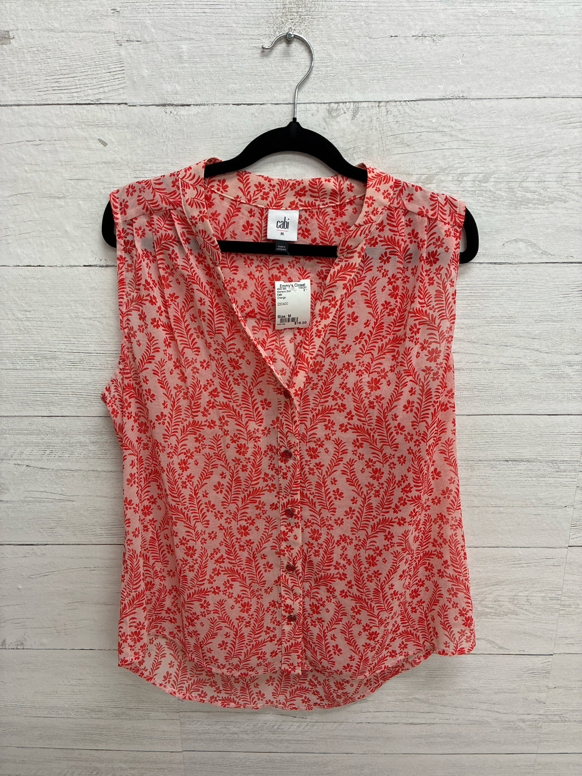 Size M Cabi Orange Womens Shirt