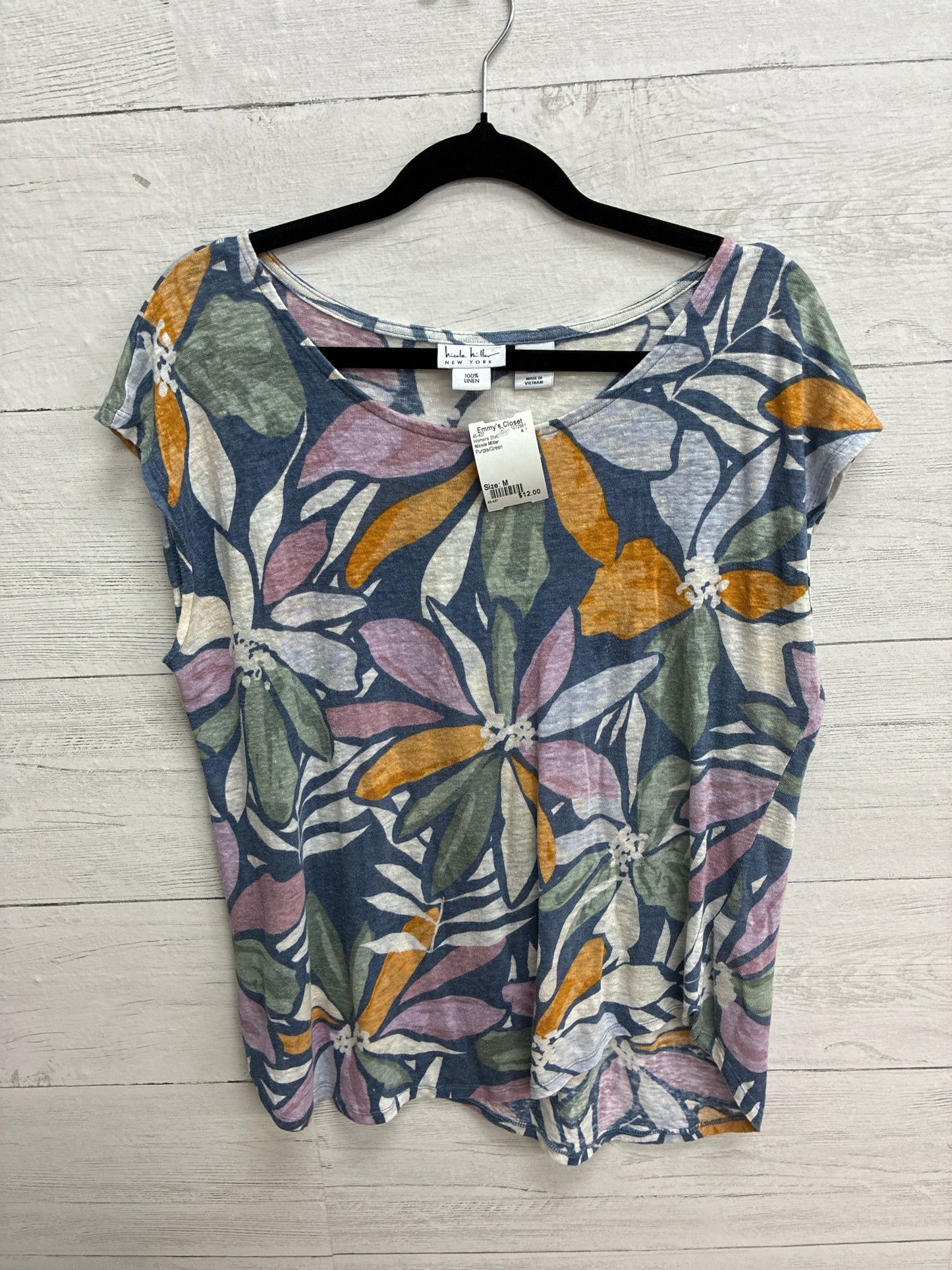 Size M Nicole Miller Purple/Green Womens Shirt