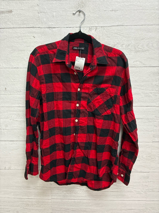 Size M Zara RED PLAID Womens Shirt