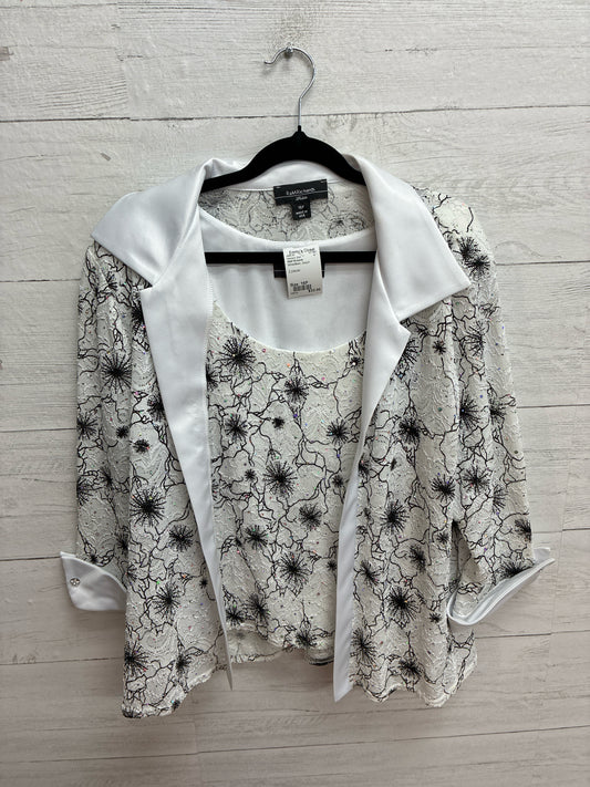 Size 16P R&M Richards White/Black Womens Shirt